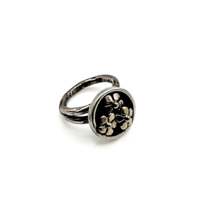 Anello Argento con Fiori
