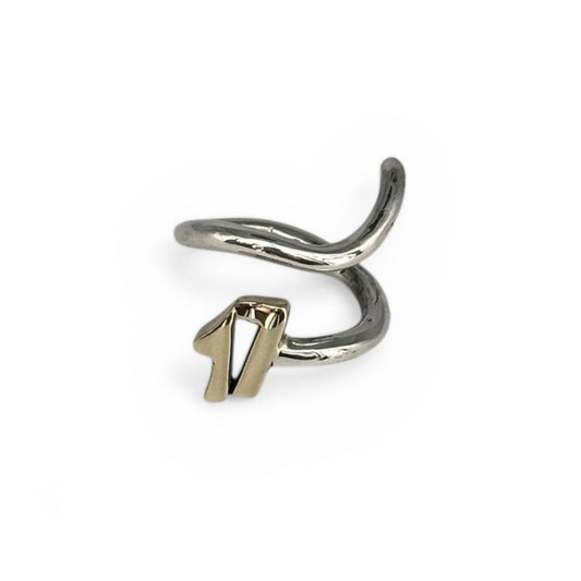 Anello regolabine numero a scelta in argento 925