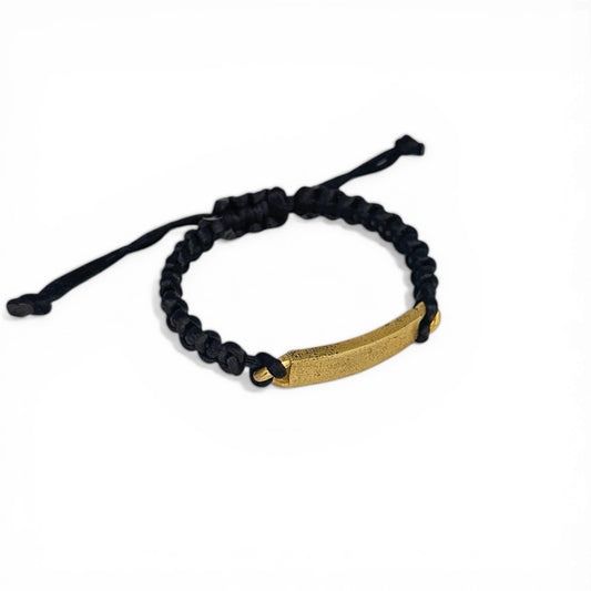 Bracciale Cordino Piastra Bronzo