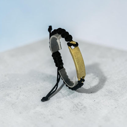 Bracciale Cordino Piastra Bronzo